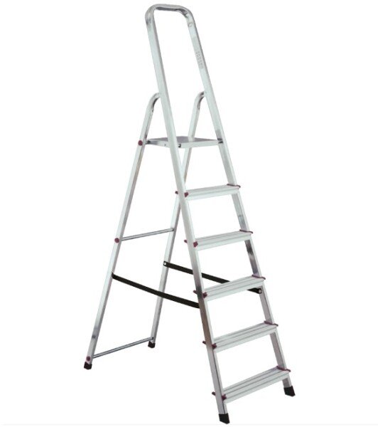 Gospodinjska aluminijasta lestev KRAUSE 6 stopnic